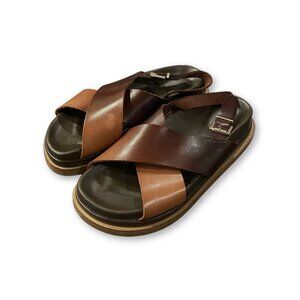ALOHAS Leather Marshmallow Sandals Brown US 8.5 / EU 39